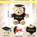 Hungdao 8th Grade Graduation Gifts Middle School Graduation Teddy Bear Grad Cap and Gown Teddy Bear Class of 2026 Plush Stuffed Toys for Middle School 8th Grade Student Friend Gifts