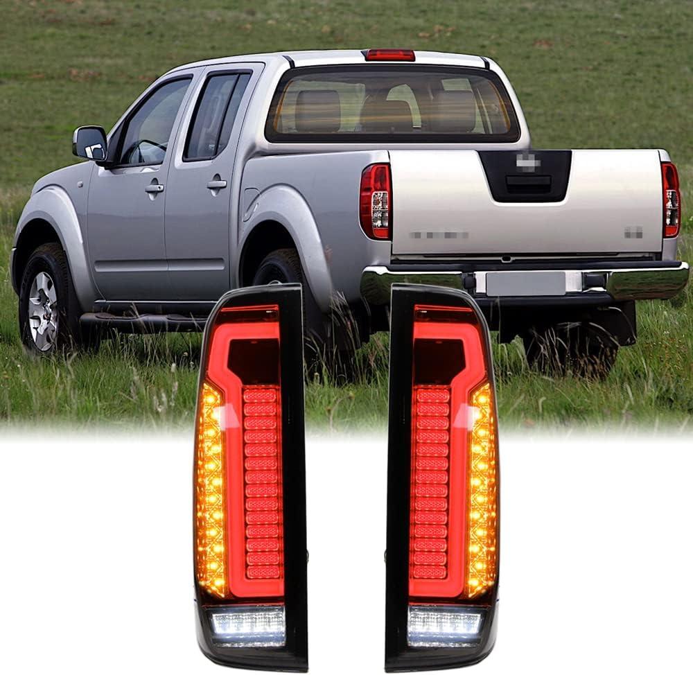 Dreamseek LED Tail Light Assembly Compatible with Nissan Frontier D40 2005-2021 Rear Brake Lamp Taillight w/Dynamic Sequential Turn Signal Smoke Lens