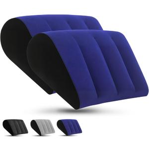 Portable Inflatable Wedge Pillow for Camping - 2-Pack Body Positioner Bed Wedge Pillow for Sleeping Support,18in Adjustable Traveling Cushion, Lightweight Bed Leg Elevation Partner Wedges Fast Inflation