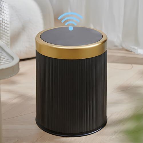 URALFA Automatic Motion Sensor Bathroom Trash Can with Lid, 14 Liter / 3.7 Gallon Touchless Trash Bin, Smart Dog Proof Garbage Can, Small Waste Basket for Toilet, Office, Bedroom