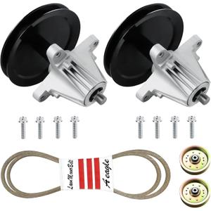 AEagle 46" Mower Deck Rebuild Kit Spindle Pulley Idler Belt 918-04636 918-04636A 918-04865 918-04865A 618-04636 618-04636A 618-04865 618-04865A for Cub Cadet MTD Troy Bilt Craftsman LTX1045 LTX1046