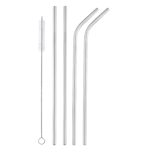 4 Reusable Metal Straws 8.75 inch 5 Piece Set with Silicone, Teal, Light Green, Purple, Pink 4 Reusable Metal Straws 8.75 inch 5 Piece Set with Silicone, Teal, Light Green, Purple, Pink