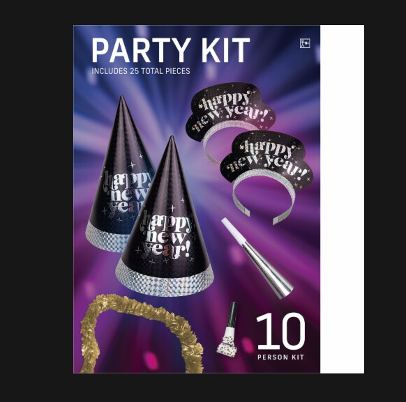 Amscan Prismatic  New Year's Party Kit 24PCS