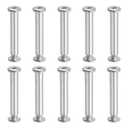 PATIKIL Hex Chicago Screws, 10 Set Binding Screw Posts M6 x 45 mm Connecting Hex Drive Socket Cap Bolt Nuts for Scrapbook Leather Belt Album Photo Furniture Repair, Silver