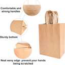 BAG BOX 100 Pcs Medium 8.25x4.3x10.6 Inch Brown Kraft Paper Gift Bags with Handles for Bulk Wedding, Party Favors, Grocery, Shopping, Retail Merchandise, Gift Sacks
