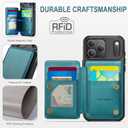 Vinich for iPhone 17 Pro Max Wallet Case with Card Holder, RFID Blocking Credit Slots Kickstand Shockproof Phone Cover Fit for iPhone 17 Pro Max 6.9" Bluish Green
