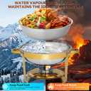 4 Pack 5QT Chafing Dishes for Buffet, Round Stainless Steel Chafing Dish Set, Stainless Steel Food Warmer Ideal for Family Gatherings, Parties, Weddings and Catering Events, Stackable Design (Gold)