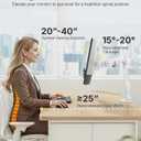 monTEK Heavy-Duty Monitor Arm for 17-57" Ultrawide Curved Screen, Supports up to 59.4 lbs, Adjustable Gas Spring Arm, 75/100 VESA Mount, Clamp & Grommet Desk Monitor Mount Single, White