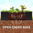 Vengarus 2 Pack 9x3x1FT Galvanized Raised Garden Bed Kit, Outdoor Metal Planter Box for Vegetables, Rectangular Steel Container, Easy Assembly (Black)