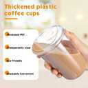 50 Sets 16 oz Clear Plastic Cups with Strawless Sip Lids, Thickened Clear Disposable Plastic PET Crystal Cups for Iced Coffee, Smoothie, Cold Beverage, Drink Shops and Party Catering