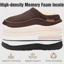 Mens Slip-On Moccasin Slippers, Warm Winter Microsuede House Shoes with Memory Foam, Indoor and Outdoor Loafer Style (Brown)