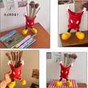 Cute Mouse Pen Holder for Desk, Resin Remote Control Holder,Cartoon Mouse Vase Makeup Brush Holder, Charming home office ornament,Unique Gift for Family and Friends. (Red trouser pen holder)