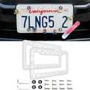 Clear License Plate Frames 2 Pack - DIY Customizable Car Tag Holder, Pop in Shoe Charms to Show Your Style, Funny Personalized Car Accessories for Women & Men, Rattle-Proof TPU, Anti-Theft Screws