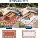 Garvee Reversible Outdoor Rug 10x14, Waterproof Outdoor Plastic Straw Rug with Interlacing Pattern, RV Mat for Picnics, Patio, Camping, Balcony, Deck, Backyard, Porch, Orange
