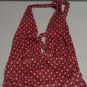 Milumia Women Polka Dots Halter Crop Top Y2k V Neck Open Back Sleevelss Tank Tops Going Out Party Club Dark Red S