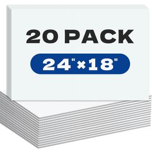 20 Pack Large Blank Yard Signs with 18 x 24", Corrugated Plastic Board for Estate Garage Sale, Party, Birthday, Wedding, Campaign, Parking, Make Your own Outdoor Sheets, White
