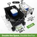 Hikenture Collapsible Wagon Cart, 330lbs Capacity Beach Wagons with Big Wheels for Sand, Heavy Duty Foldable Cart with Brakes, Portable Utility Folding Garden Cart for Outdoor