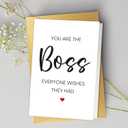 7 x Boss Thank You Card, World's Best Boss Card, Boss Birthday Card, Boss Leaving Card, Boss's Day Card from Employee Staff, You Are The Boss Everyone Wishes They Had