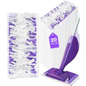 Replacement Mop Pads Refills 20 Pack for Swiffer Wet Jet Spray Mops for Floor Cleaning Disposable Mopping Pad (20 Purple&white)