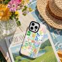 for iPhone 16 Case [Military-Grade Drop Protection/Uplifting Soft TPU Protective/Camera Protection/for Women & Girls]-Vibrant Yellow Motivational Travel Collage with Teddy Bear