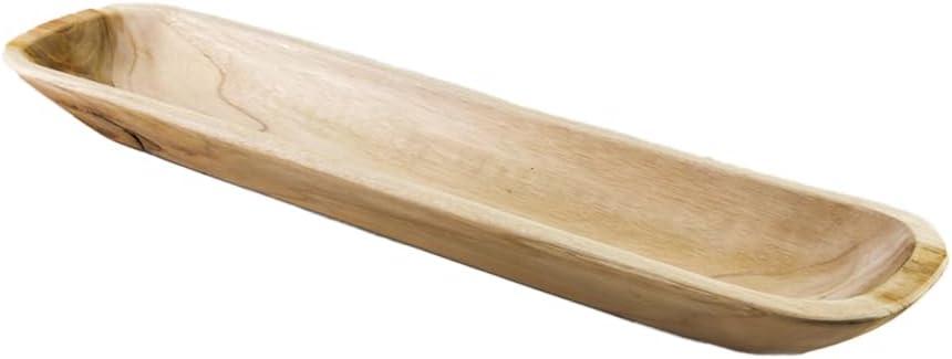 Serene Spaces Living Rectangular Natural Wood Tray  Elegant Centerpiece & Versatile Organizer for Home, Office, Event Decor, 24" Long & 5.5" Wide (Large - Pack of 1)