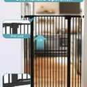 No Pawblems 55" Extra Tall Pet Gate for Cat/Dog, 29-40" Wide Auto Close Tall Dog Gate for Doorways/Hallways, 1.37" Ultra Narrow Spacing, NO Drilling Pressure Mounted, Black