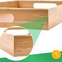 Bamboo Dinner Food Trays for Eating On Couch Party Platters for Serving Food Decorative Tray for Kitchen Counter Rectangle(16.5" Lx11.6''W and 15.5''Lx10.6''W)