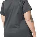 2 x Amazon Essentials Women's Classic Fit V-Neck Short Sleeve Scrub Top (Available in Plus Size) (Gray, XXL)
