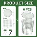 6 Sets of DIY Metal Plant Protectors from Deer, Garden Fencing Animal Barrier Size 11.8 * 12.9 inches, Mesh Plant Cage Chicken Wire Cloche for Plants with Stakes and Nylon Cables