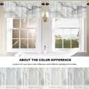 White Gray Abstract Marble Kitchen Valances for Windows,Black Art Curvy Wave Blackout Valances Curtains Multilayer Polyester Drapes for Kitchen Bedroom 2 Pack 52X18 Inches