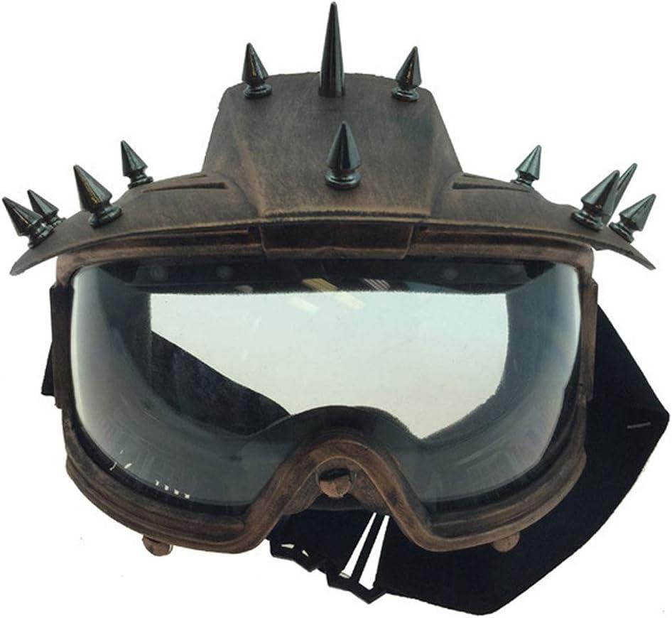 Steampunk Motorcycle Spiked & Padded Biker Goggles (Bronze)