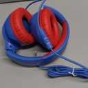 Kids Headphones for School, 85/94 dB Volume Limit, Wired Over Ear Headphones for Kids Boys Girls with Microphone, Foldable Stereo Sound 3.5mm Wired Cord for Kindle Tablet Airplane Travel, Blue