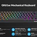 Geeky GK61 SE 60% | Mechanical Gaming Keyboard | 61 Keys Multi Color RGB LED Backlit for PC/Mac Gamer | ANSI US American Layout (Black, Mechanical Speed Yellow)