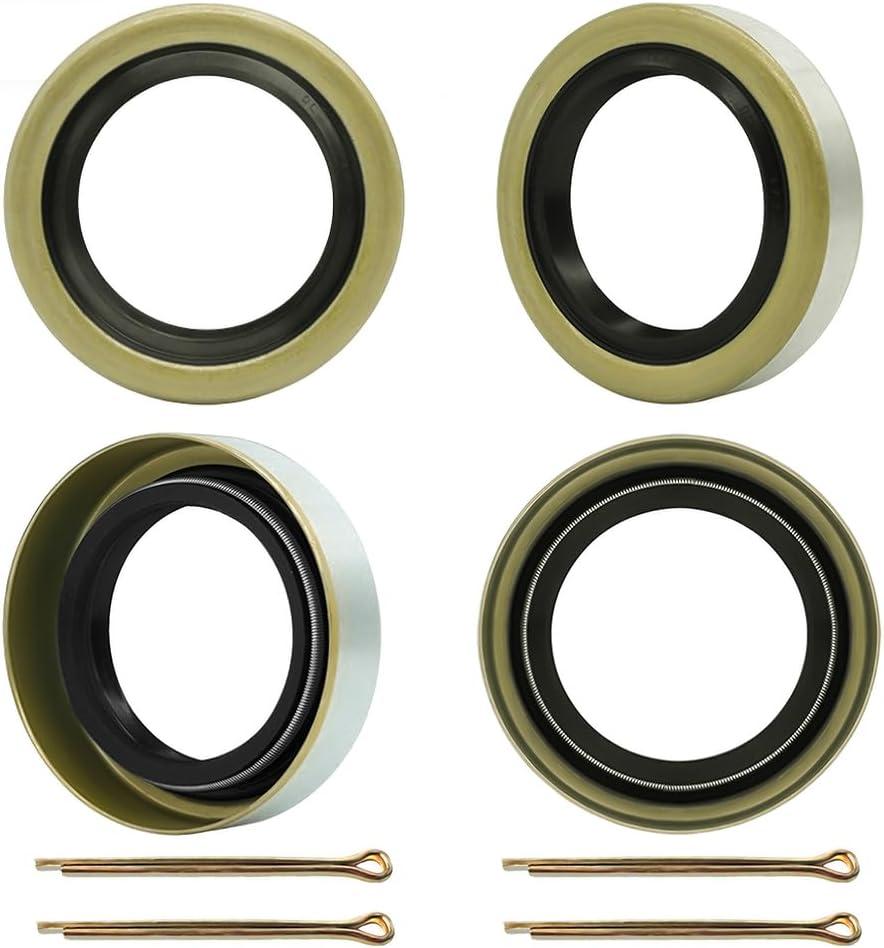 RV MURTS 4pcs Trailer Axle Hub Wheel Grease Seals ID 1.719" x OD 2.565" Double Lip Grease Seals with 4pcs Cotter Pins for 3500lb #84 Lube Axle, 171255TB, 010-019-00 Dexter, 473336, Spindles Hub Wheel
