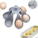 Silicone Egg Boiler Rack, Freestanding Egg Boiler,egg boiler holder,Silicone Boiled Egg Cooker,Storage and Egg Rack for Making Soft or Hard Boiled Eggs,Holds 6 Eggs, for Cooking Kitchen Gadget, Gray
