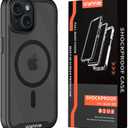 wahhle Compatible with iPhone 15 Plus Case, Magnetic Wireless Charging Built in Screen Protector Full Body Shockproof Slim Fit Bumper Protective Phone Cover 6.7'' Men Women-Black/Clear