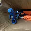 RollX Foldable Storage Wagon with 4 Balloon Wheels for Sand, Rear 13 Inch & Front 7 Inch Beach Tires (Pump Included) (Orange)