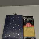 SHIPKEY Gift Bags, 10 Pack Navy Blue with Gold Foil Stars, Kraft Paper Bags with Handles, Bulk for Men, Groomsmen, Christmas Gifts, 8x4x11inch, Includes Tissue Paper