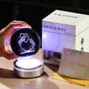 3D Dophin&Love Crystal Ball Night Lights with LED Multicolour Base,3.15inch Glass Dolphin Figurines Sphere Gifts for Women,Birthday Lovers Room Decoration