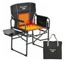 SUNNYFEEL Heated Camping Directors Chair, Heavy Duty,Oversized Outdoor Portable Heating Folding Chair with Side Table, Pocket for Beach, Fishing,Trip,Picnic,Lawn,Concert Foldable Camp Chairs