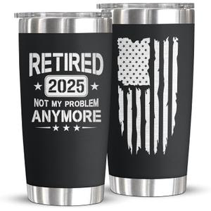 Retirement Gifts for Men Women 2025, Teacher, Coworkers Leaving, Funny, Happy Retirement, Goodbye Gift, Farewell Gifts For Coworkers, 20oz Coffee Tumbler (Black)