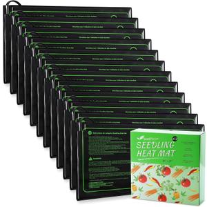 MET Certified 12 Pack Seedling Heat Mat, Seedfactor Waterproof Durable Germination Station Heat Mat, Warm Hydroponic Heating Pad for Indoor Home Gardening Seed Starter