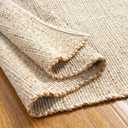 GRUHUM Jute Cotton Area Rug 5'x8' ft Rectangle Handwoven Natural Fabric Farmhouse Rug for Living Room, Bedroom Kitchen - Rustic Vintage Bohemian Eco-Friendly Carpet Home Dcor 5x8 ft Natural Boho Rug