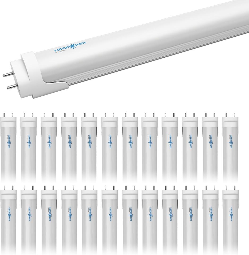 T8/T10/T12 4 Foot LED Light Tube 20W 48 inch, 40W Equivalent, Natural White 4000K, Frosted Cover, Dual-end Powered, Ballast Bypass Retrofit, ETL Listed, 25-Pack