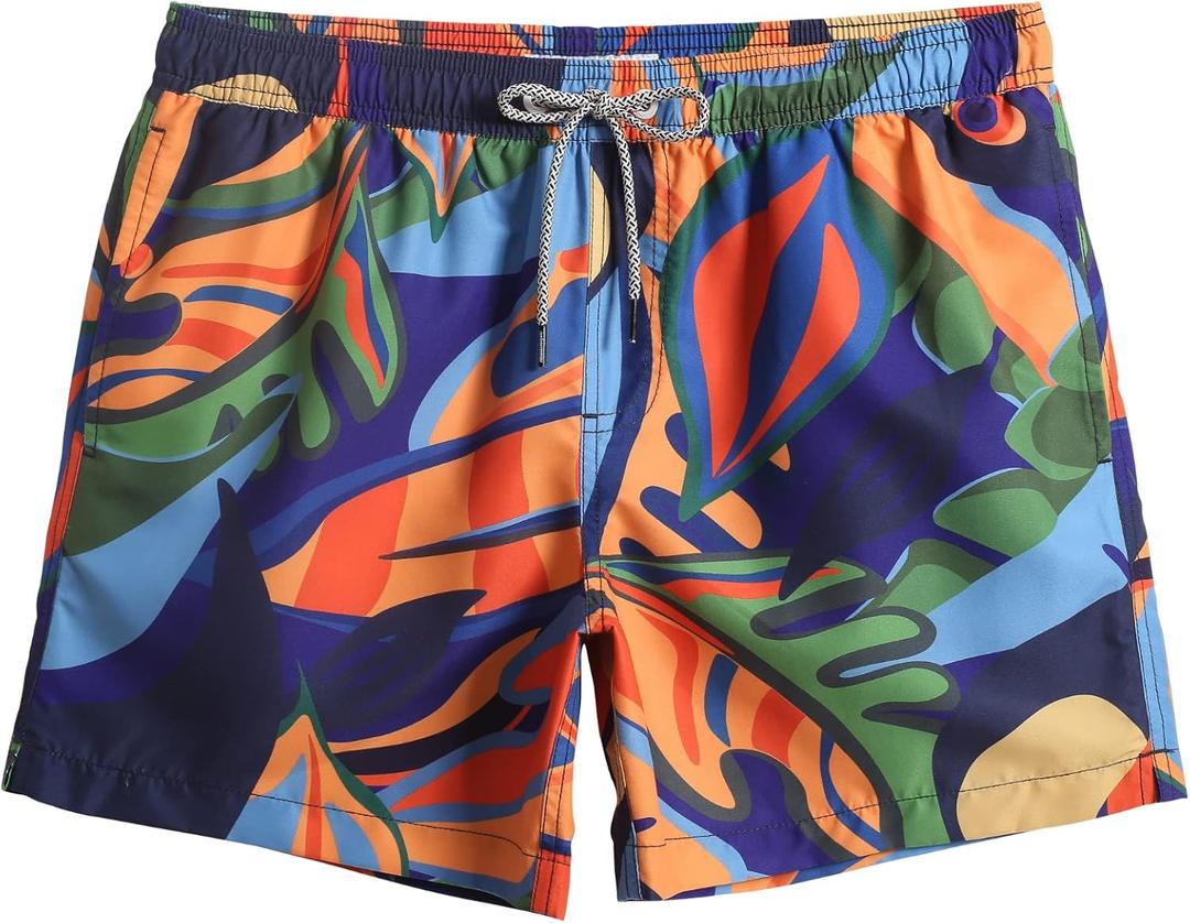 maamgic Mens Swim Trunks 5" Quick Dry Beach Shorts Bathing Suits with Mesh Lining Pockets, XS