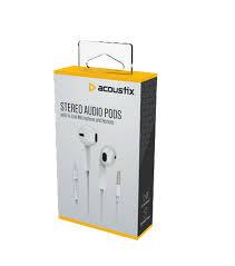 ACX EARPOD W/MIC & REMOTE WHT