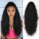 ORSUNCER Ponytail Extension Claw 26" Curly Pony Tail Clip on Hair Extensions Fluffy Natural Looking Synthetic Hairpieces for Women Black