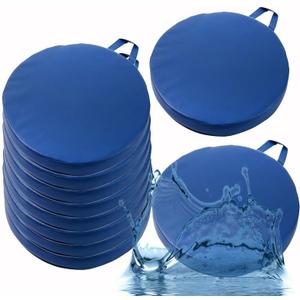 Waterproof PU Outdoor Seating Cushions Square/Round Flexible Seating Floor Cushions with Handle, Portable Classroom Seating Handles, Chair Pads/Cushion Stackable for Classroom(15,10pcs:30cm/12in)