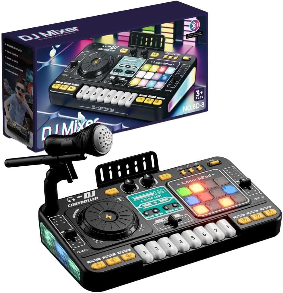 DJ Mixer for Kids Age 3+, DJ Set with Turntable Controller, DJ Table for Toddler, Interactive Musical Equipment Toy for 3 4 5 Years Old Boys Girls
