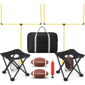 Realspring 2 Set Football Goal Post Yard Football Chairs Outdoor Games Outdoor Toss Goal Post Set for Backyard, Beach, Park, Tournaments, Sports Training